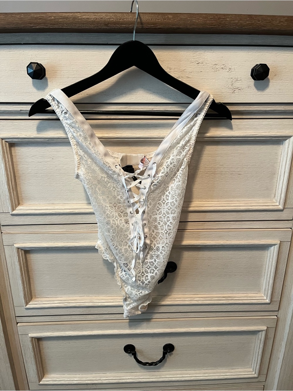 Victoria's Secret White Lace One-Piece Bodysuit